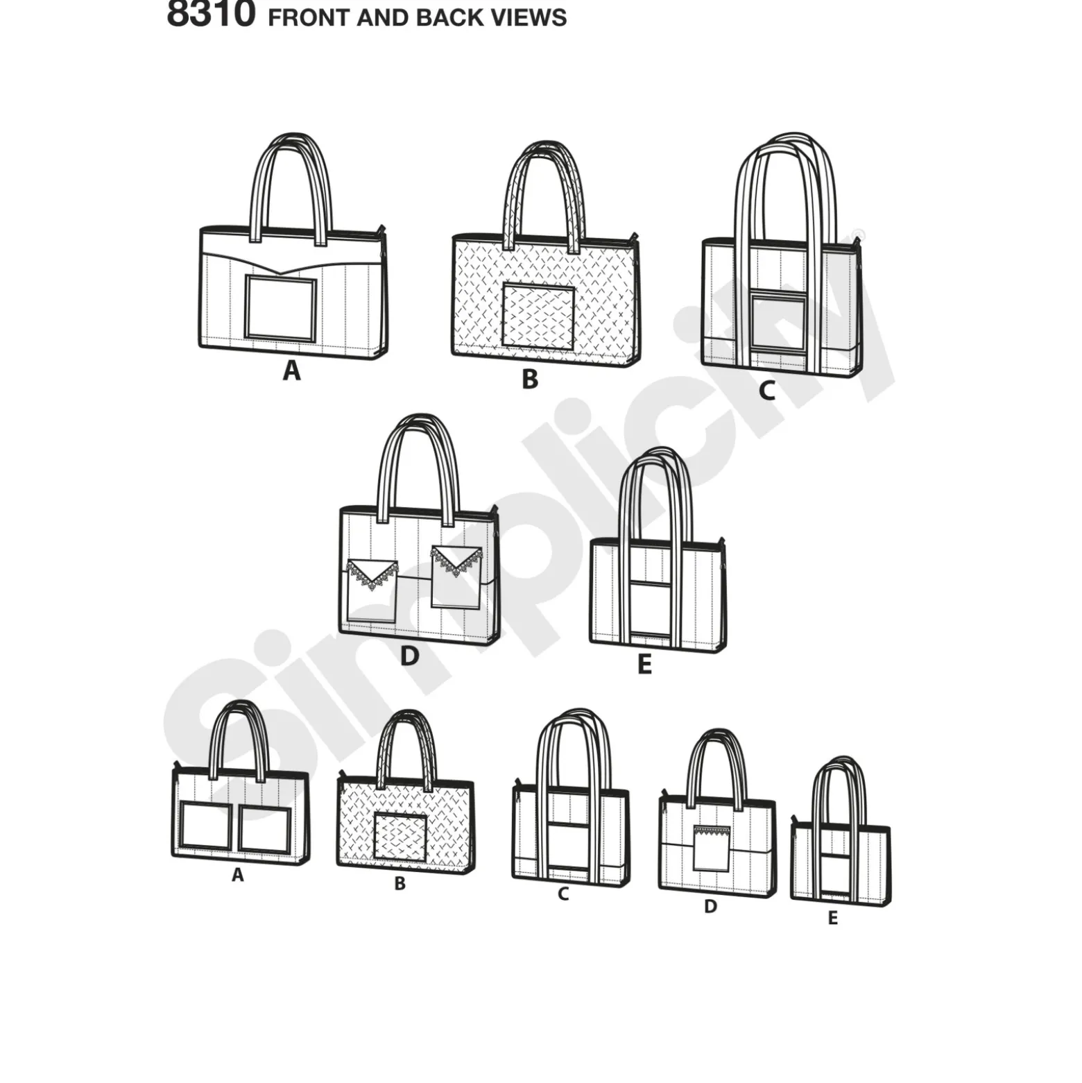 Patron sac cabas - Simplicity n°8310