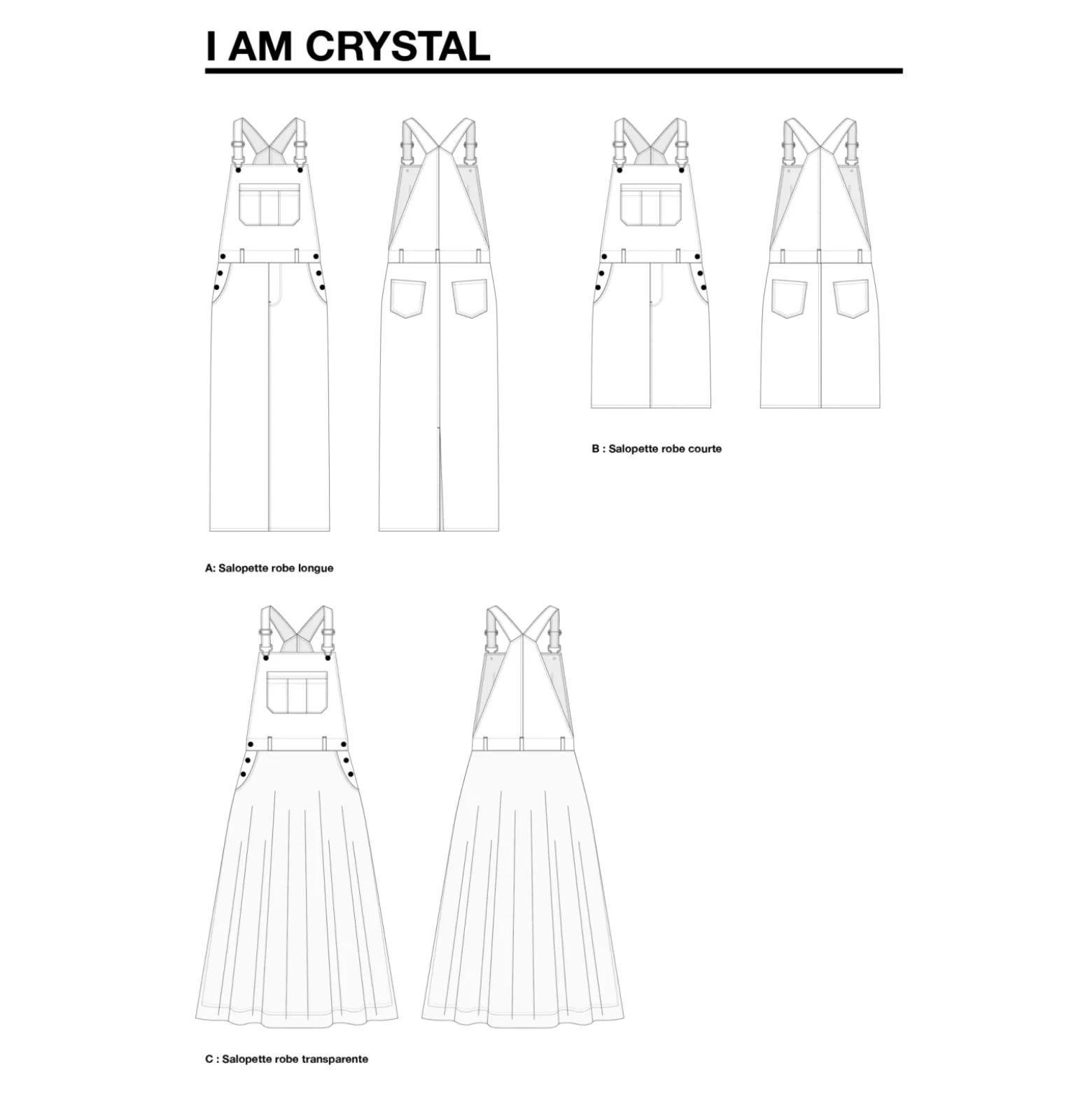 Patron Salopette robe I AM Patterns - I AM Crystal
