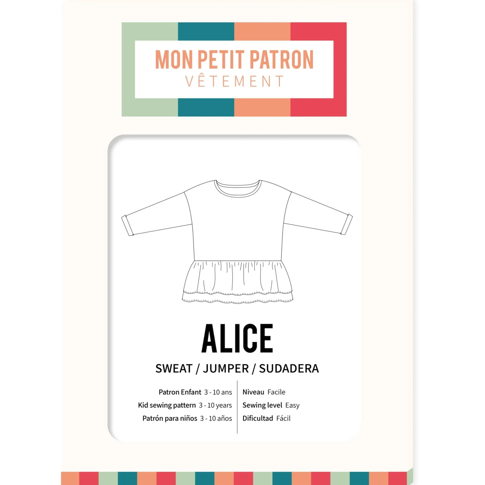 Patron sweat enfant Mon Petit Patron - Alice