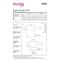 Patron sweat Femme grande taille - Burda n°5988