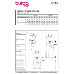 Patron top et robe croisés Femme - Burda n°6118