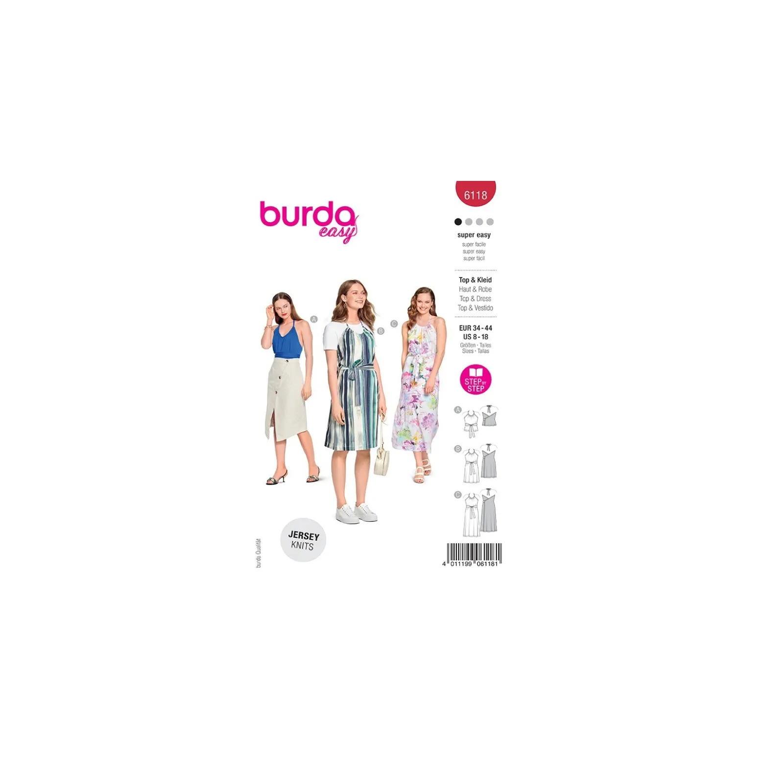 Patron top et robe croisés Femme - Burda n°6118