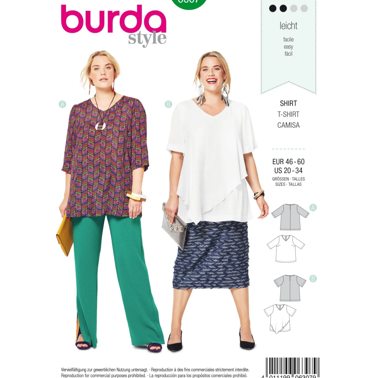 Patron Top Femme Grande Taille Burda N°6307