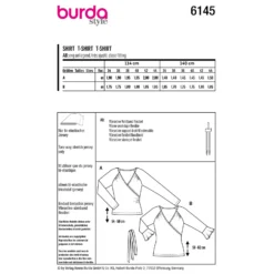 Patron t-shirt cache cœur Femme - Burda n°6145