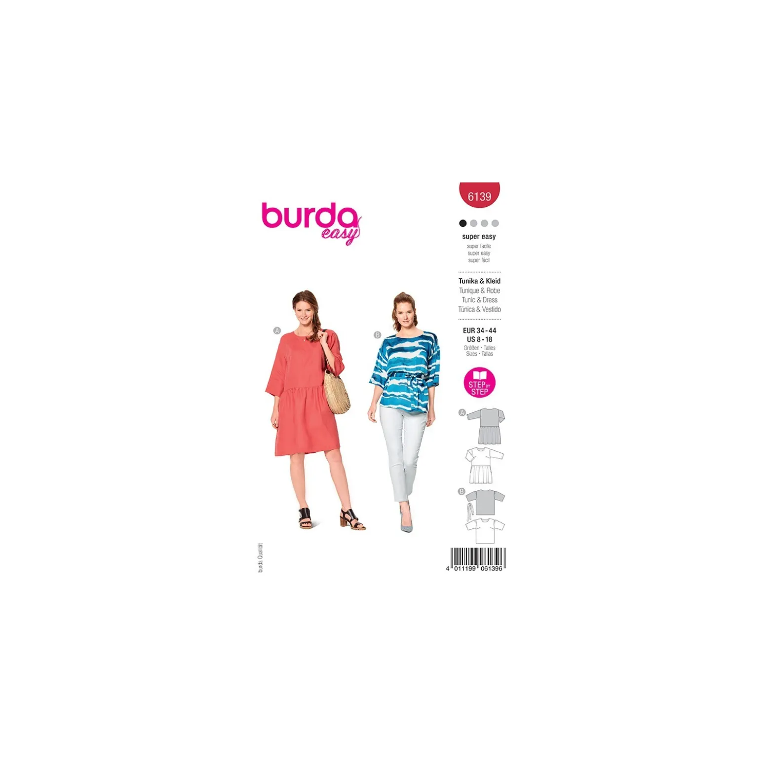 Patron tunique et robe Femme - Burda n°6139