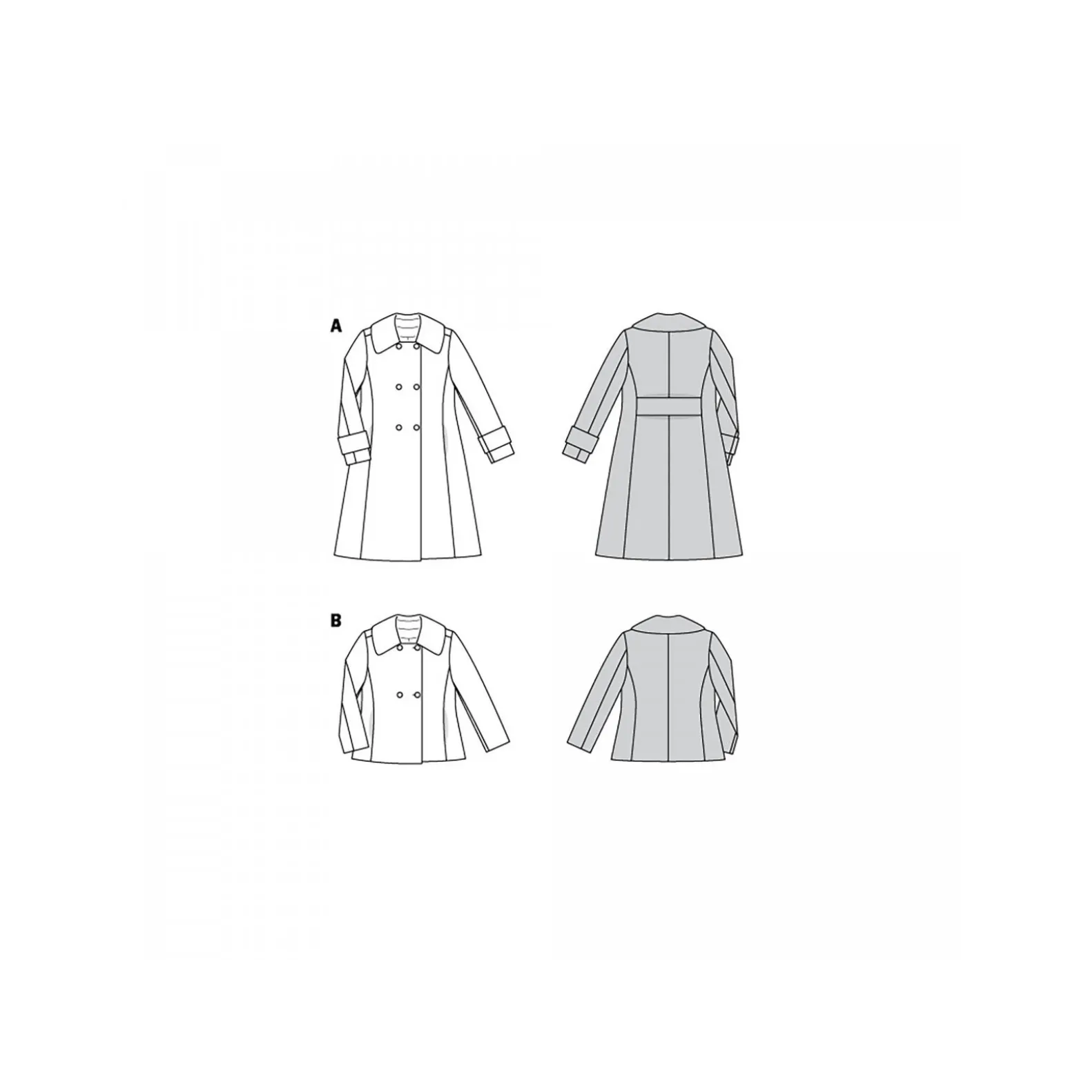 Patron veste et manteau double boutonnage Femme - Burda n°6092