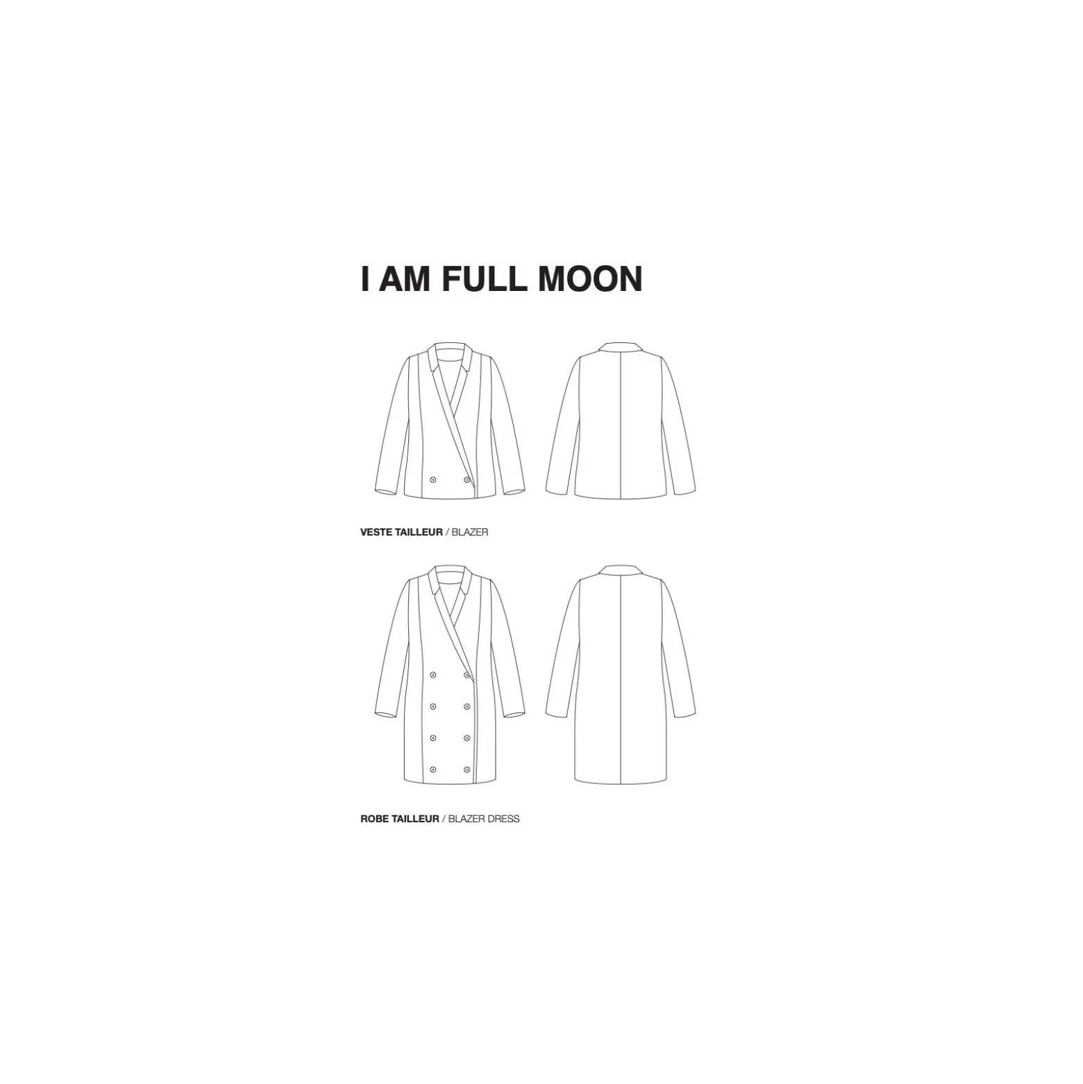 Patron Veste I AM Patterns - I am Full Moon