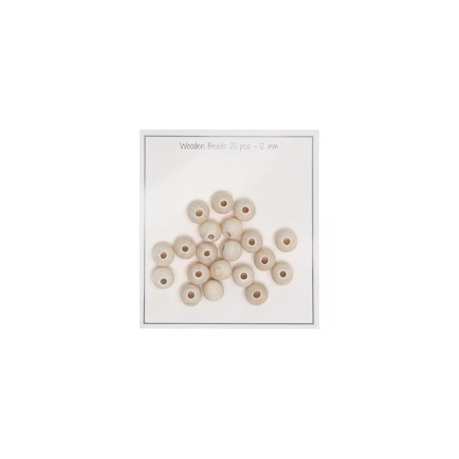 Perles en bois naturel - 12 mm (lot de 20)