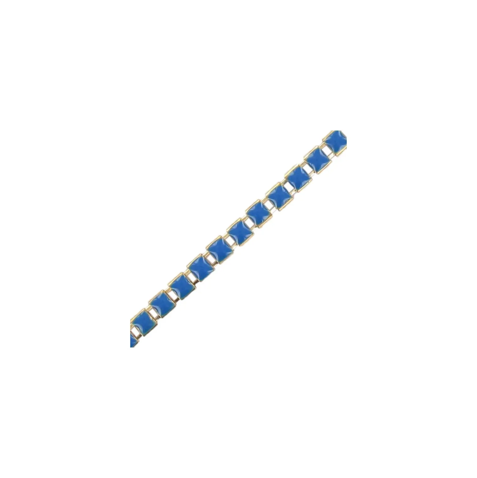 Petite chainette carré bleu x 50cm