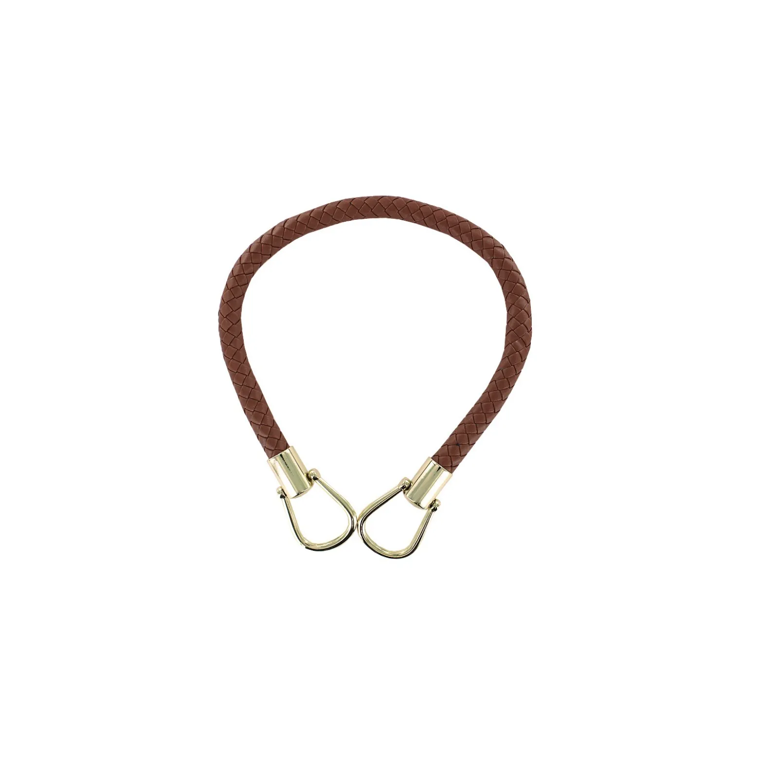 Poignée Sac Tressée Cuir Synthétique - Marron