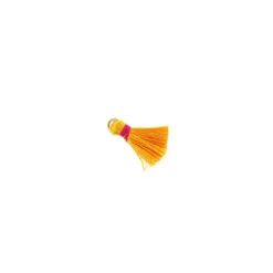 Pompon bicolore avec anneau - orange/ fuchsia