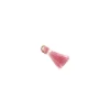Pompon bicolore avec anneau - rose/ blanc
