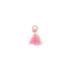 Pompon bicolore 20mm avec anneau - rose/blanc