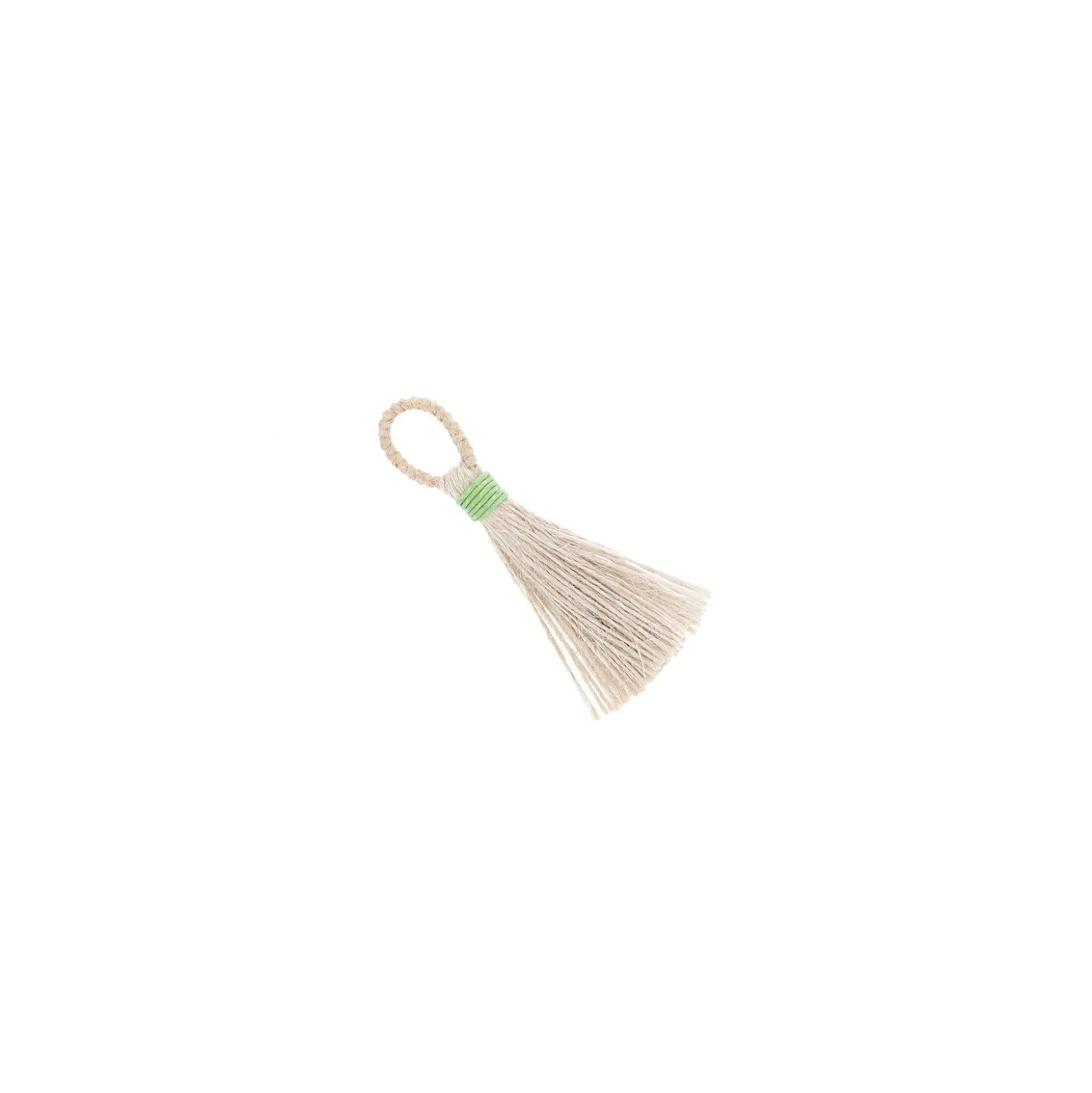 Pompon jute 90mm - vert pomme