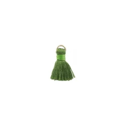 Pompon 20mm avec anneau - vert bouteille