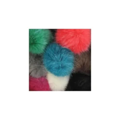 Pompon rond fausse fourrure - olive