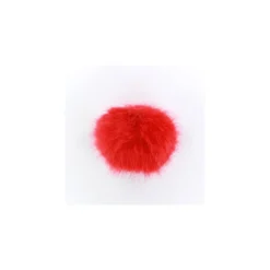 Pompon rond fausse fourrure rouge