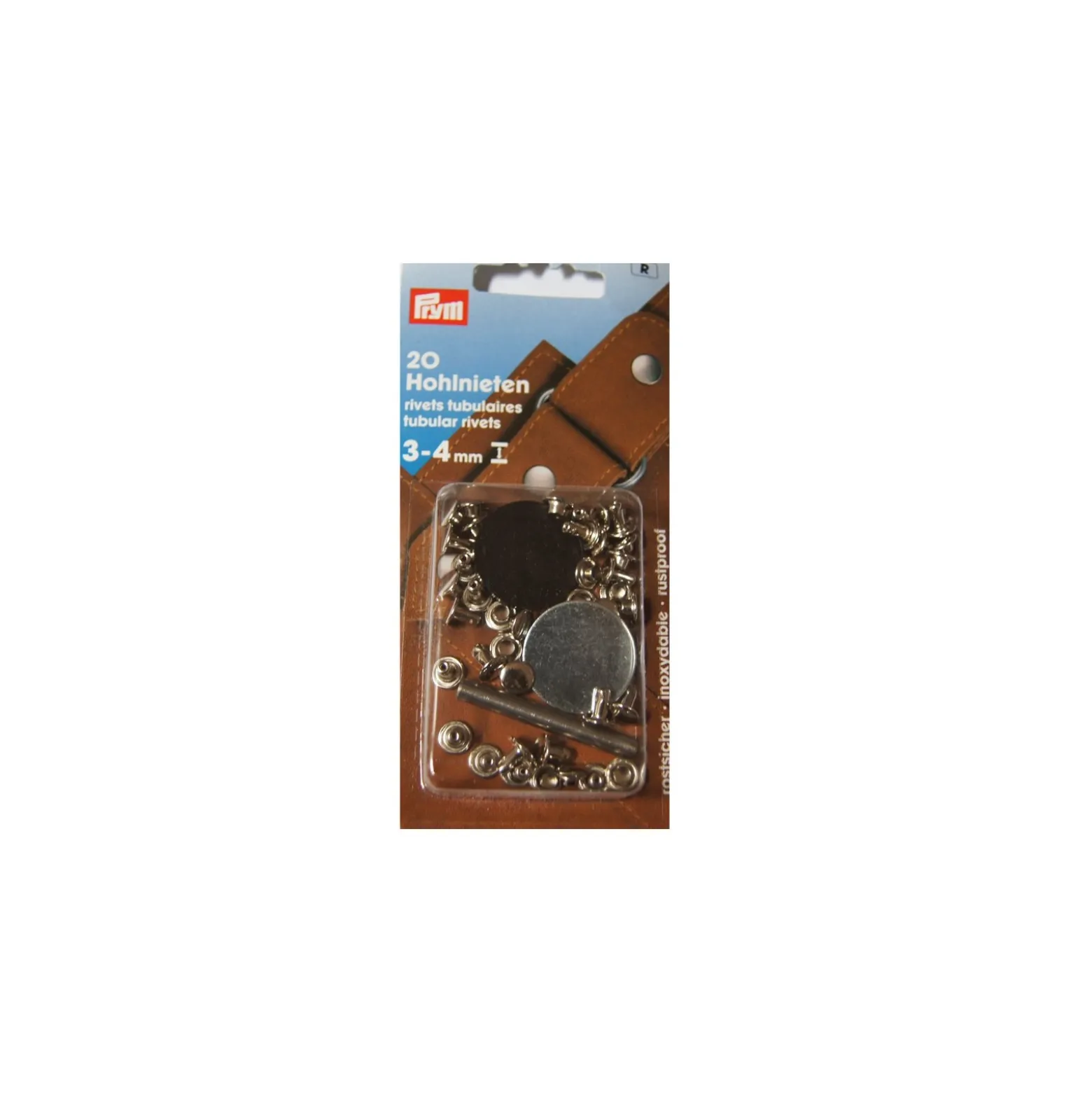 Rivets tubulaires pour épaisseur tissu 3-4mm