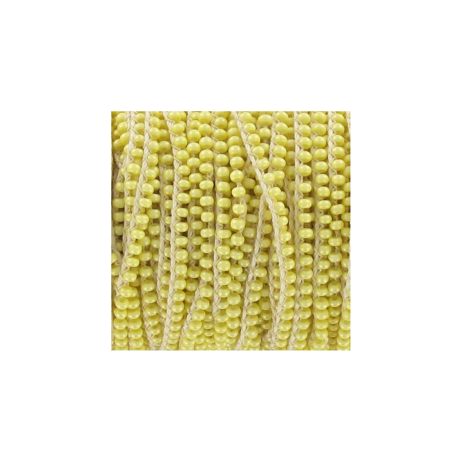 Rocailles verre sur fil Jaune pâle