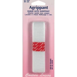 Ruban Agrippant 25 mm blanc - long.30cm - Couture loisirs