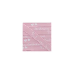 Ruban aspect gros grain expression "Fait avec tendresse" rose