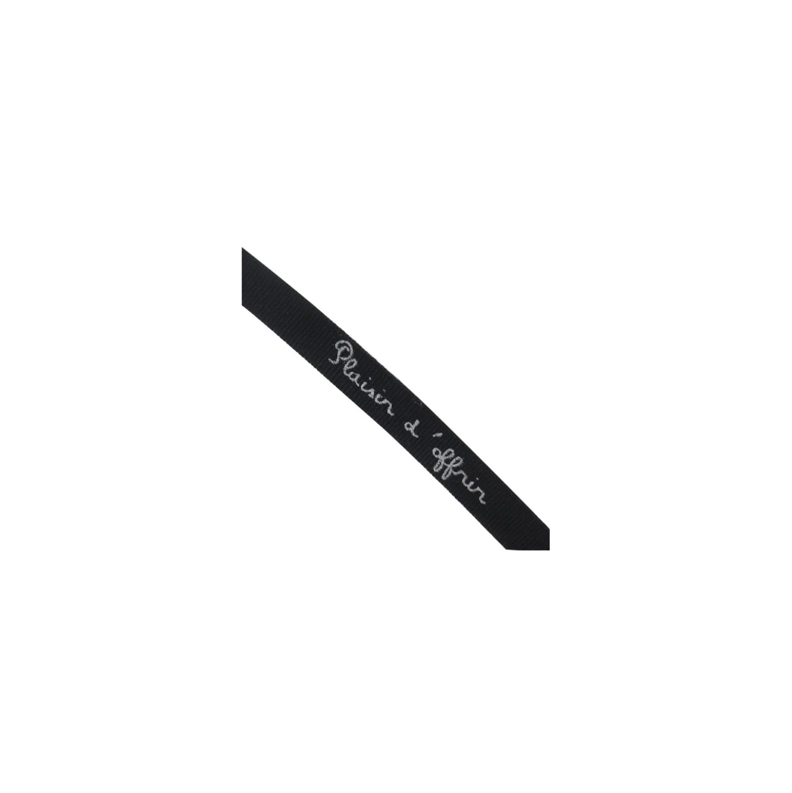 Ruban aspect gros grain expression "Plaisir d'offrir" noir