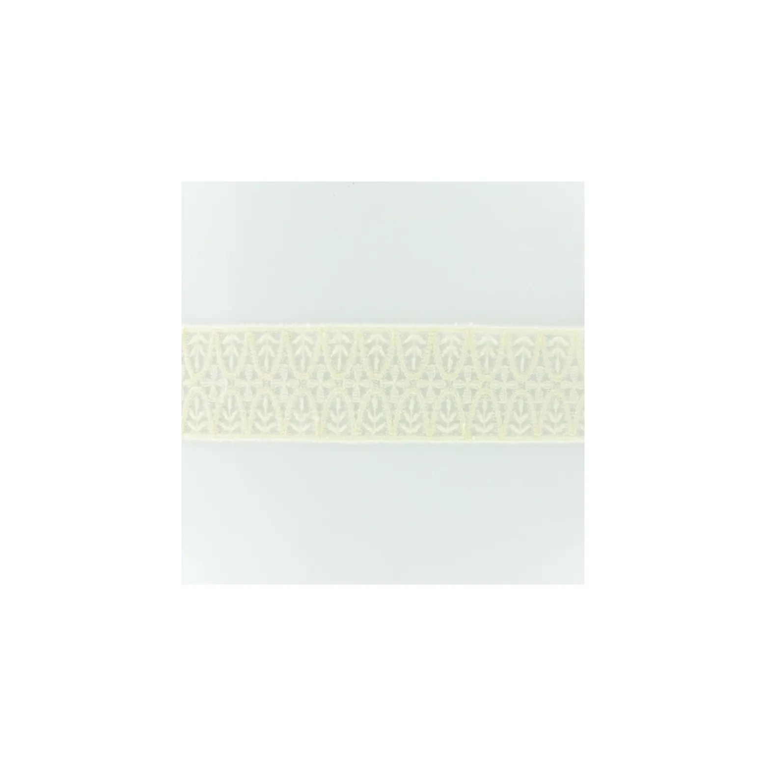 Ruban broderie sur tulle L - écru x 50cm