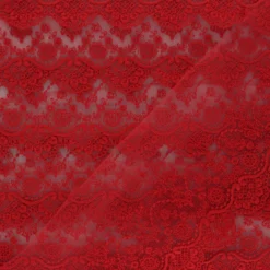 Ruban broderie sur tulle Marise - rouge x 50cm