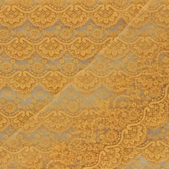 Ruban broderie sur tulle Marise - jaune moutarde x 50cm