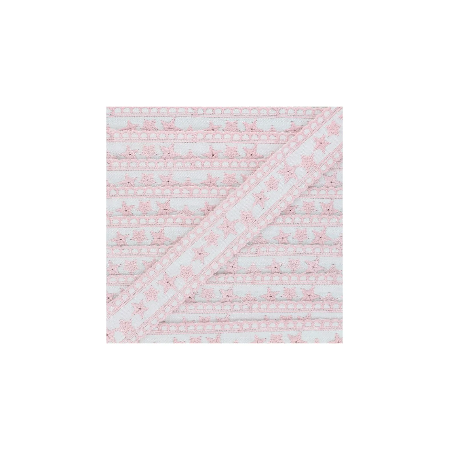 Ruban Brodé Étoile - rose