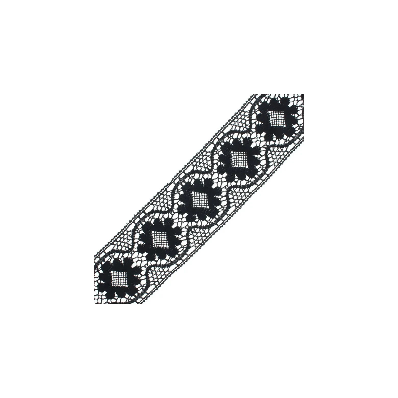 Ruban dentelle Albertine 75 mm - Noir