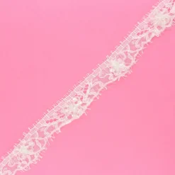 Ruban dentelle de Calais® perlée Mélodie 35 mm - ivoire x 50cm
