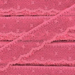 Ruban Dentelle festonnée Point d'esprit - rose fushia