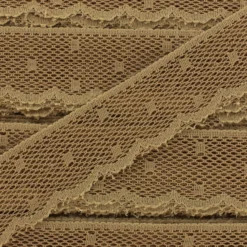Ruban Dentelle festonnée Point d'esprit - châtain