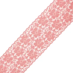 Ruban dentelle élastique Chiara 10 cm - bois de rose