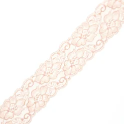 Ruban dentelle élastique Eriya 60 mm - rose pâle