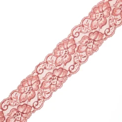 Ruban dentelle élastique Eriya 60 mm - bois de rose