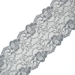 Ruban dentelle élastique Laya 150 mm - gris