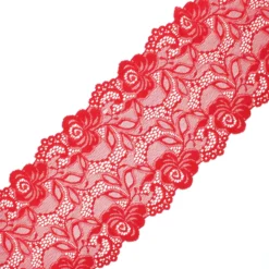 Ruban dentelle élastique Laya 150 mm - rouge
