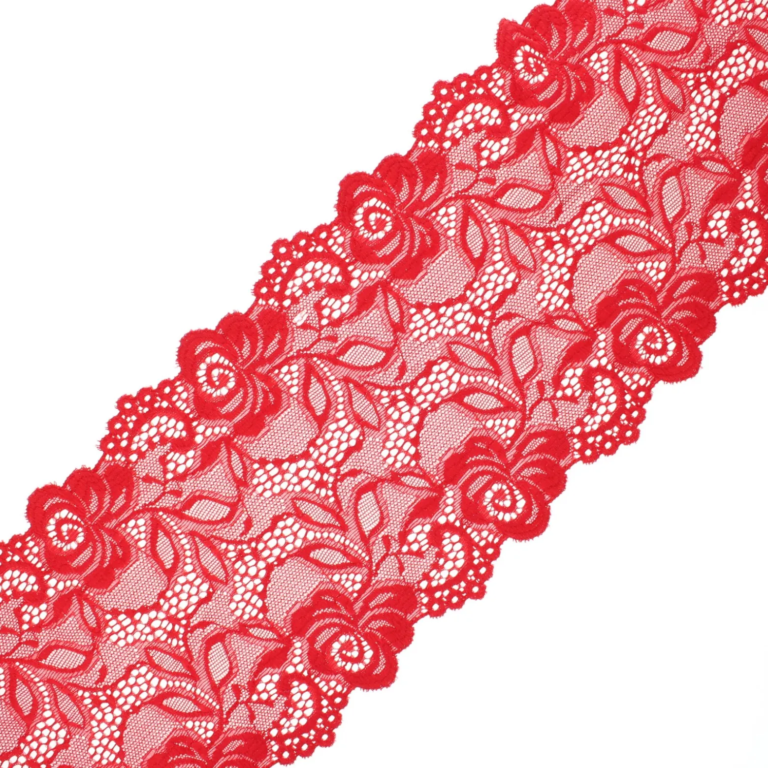 Ruban dentelle élastique Laya 150 mm - rouge