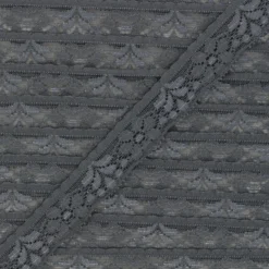Ruban dentelle élastique 26 mm - gris