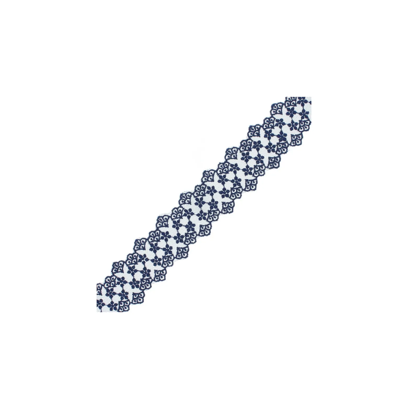Ruban Dentelle Loren 38 mm - Bleu Marine