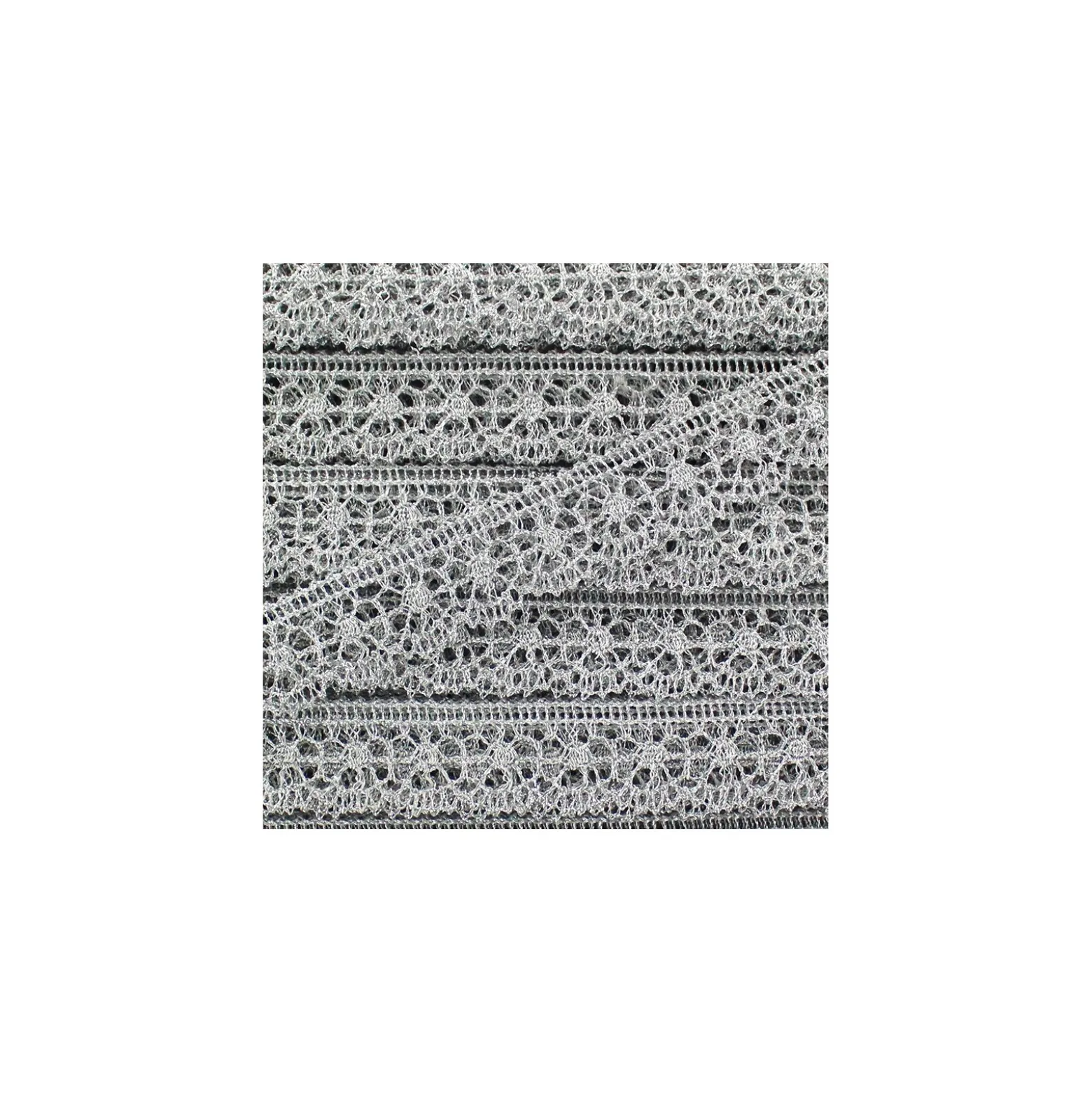 Ruban Dentelle lurex argent 18mm