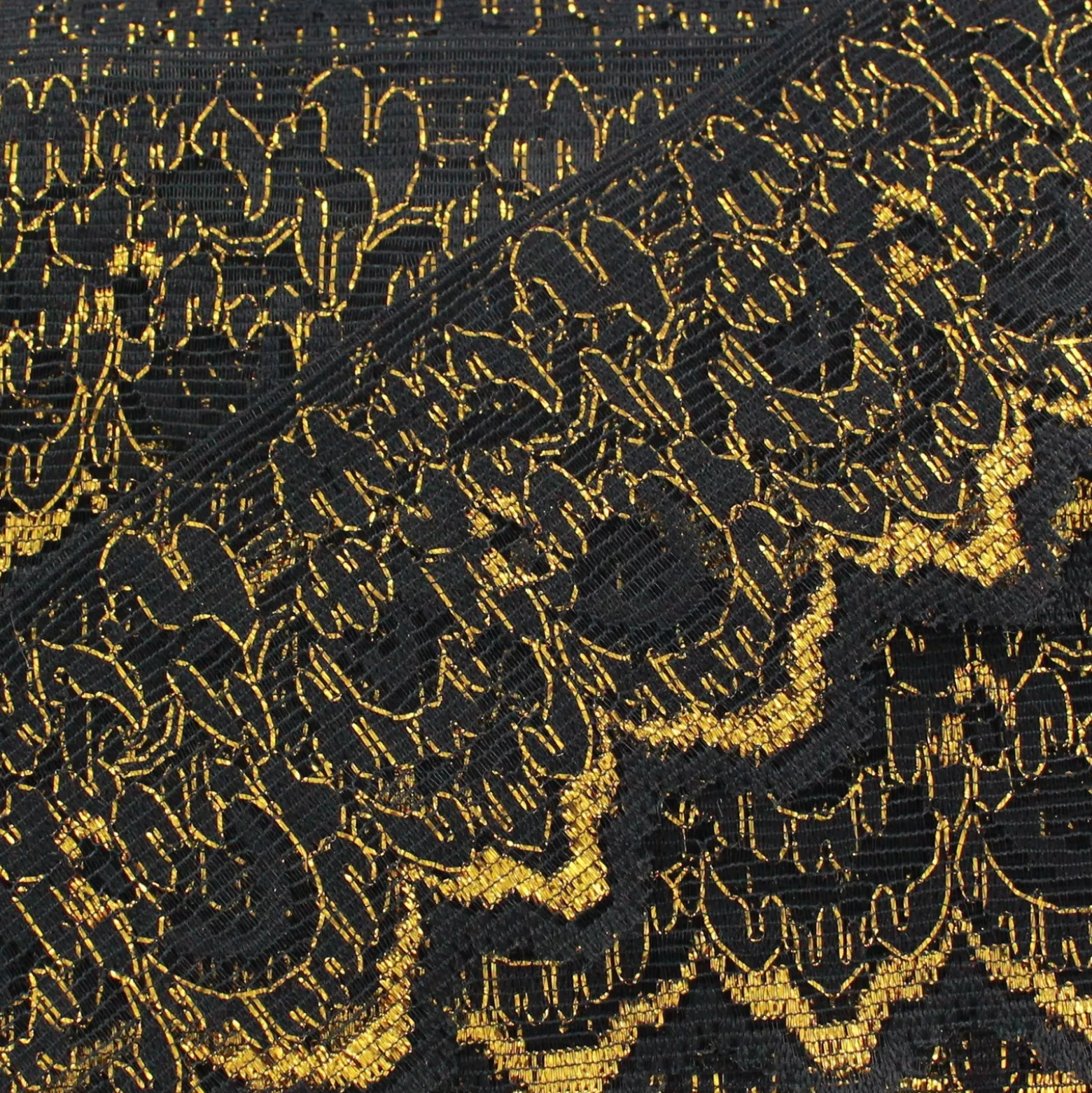Ruban Dentelle lurex Léane noir/doré