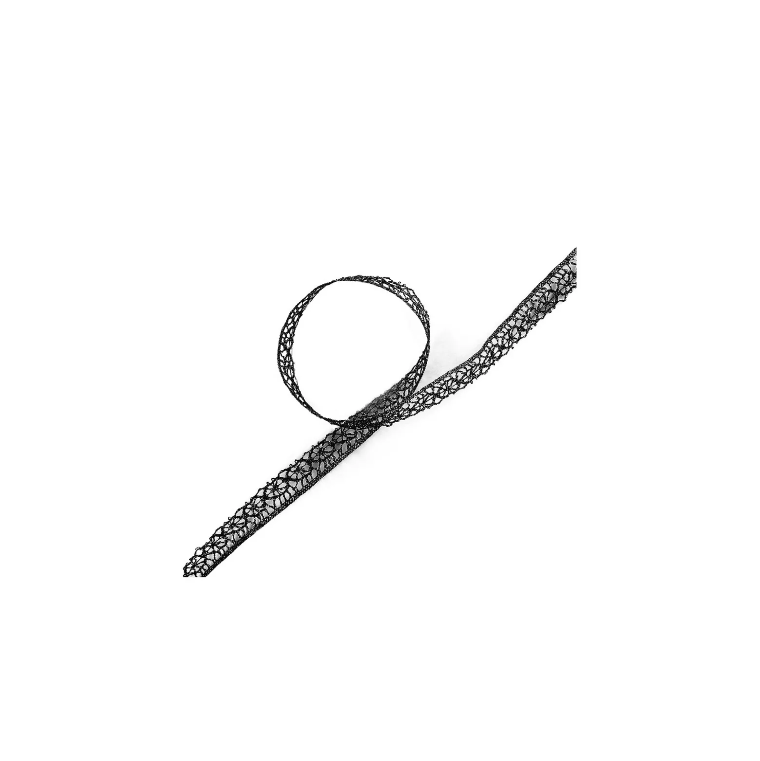 Ruban dentelle lurex 15mm - noir
