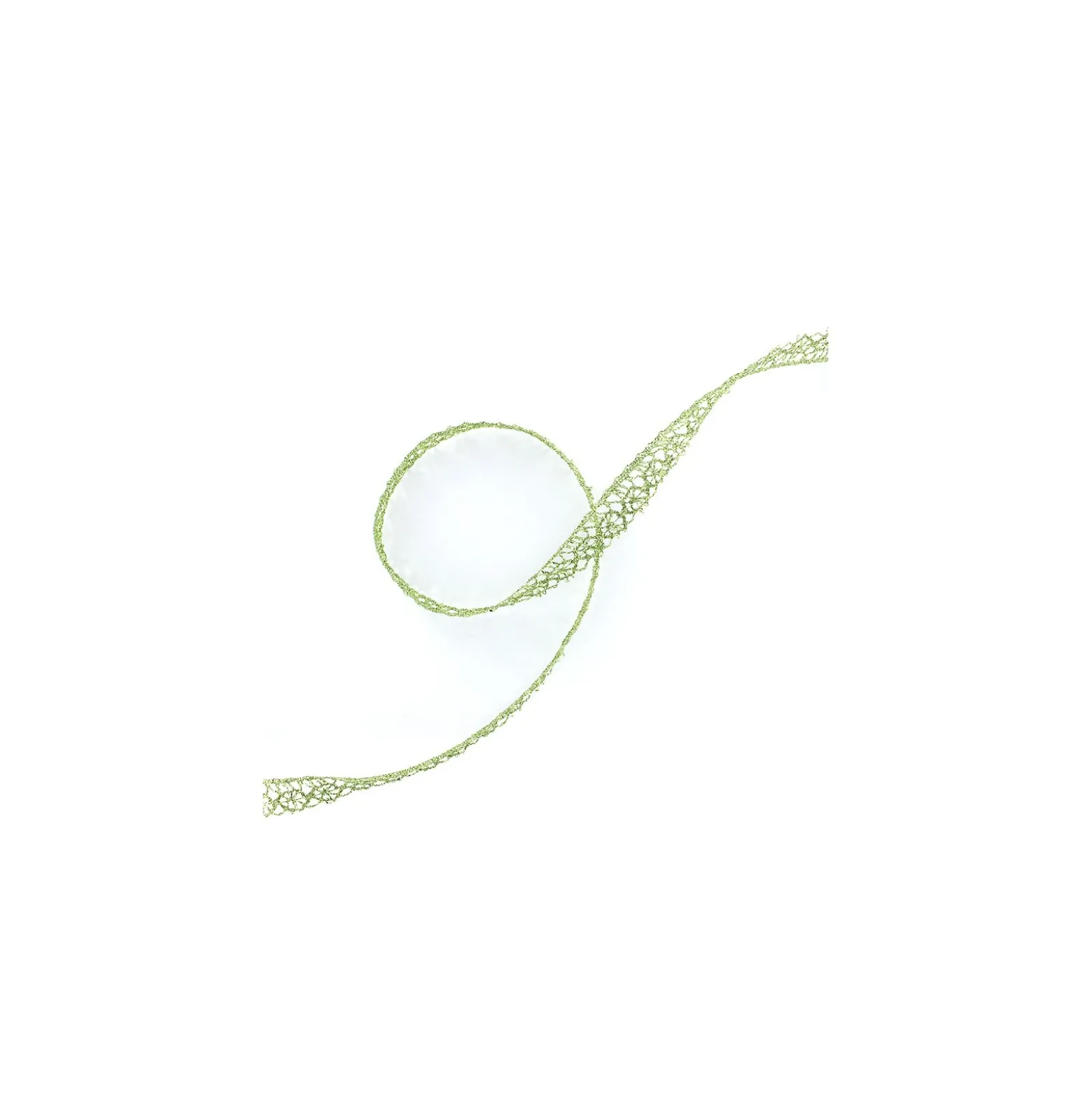 Ruban dentelle lurex 15mm - vert-clair