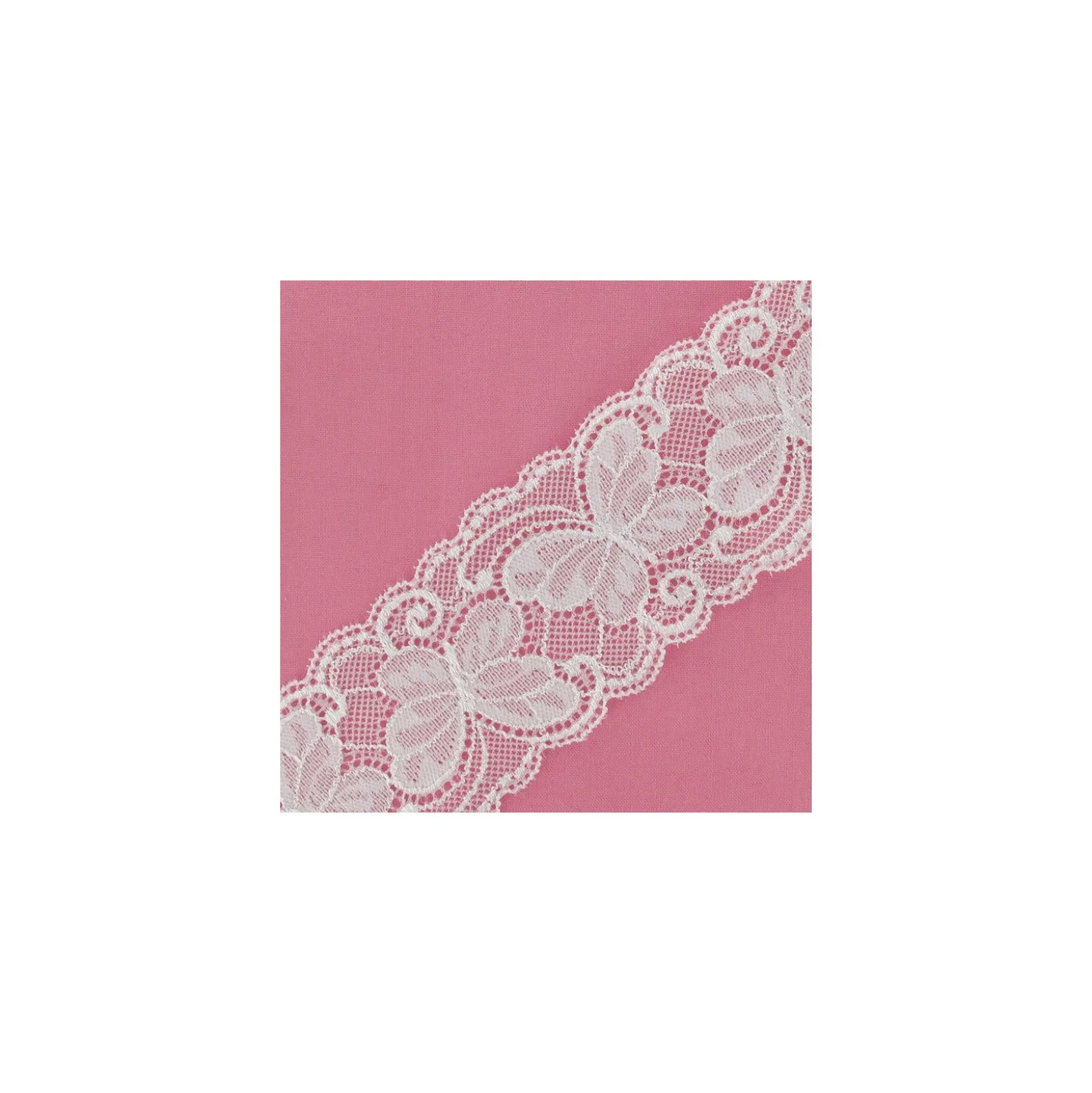 Ruban dentelle papillon élastique blanc