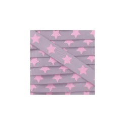 Ruban Froufrou gros grain étoiles rose mauve