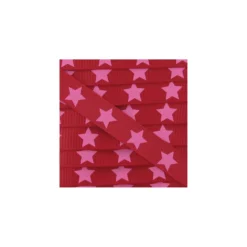 Ruban Froufrou gros grain étoiles rouge cerise