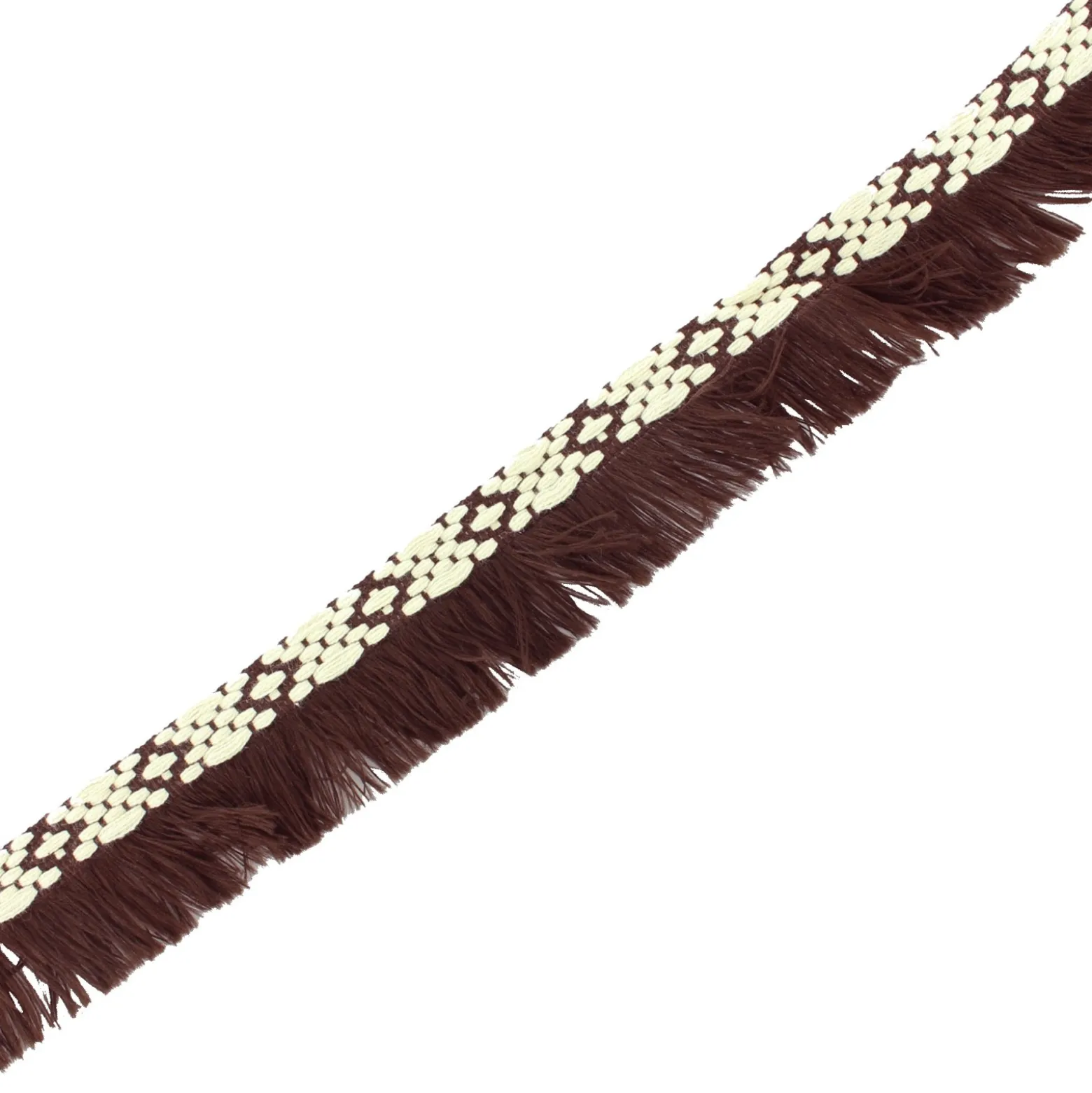 Ruban galon franges Bohème 30mm - marron foncé